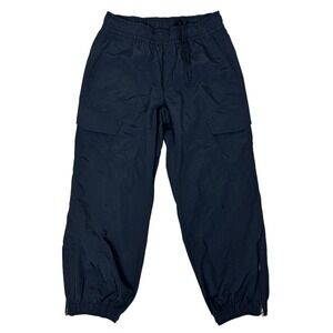 Old Navy Active Womens Petite Small Black Cargo Nylon Pants Drawstring Quick Dry